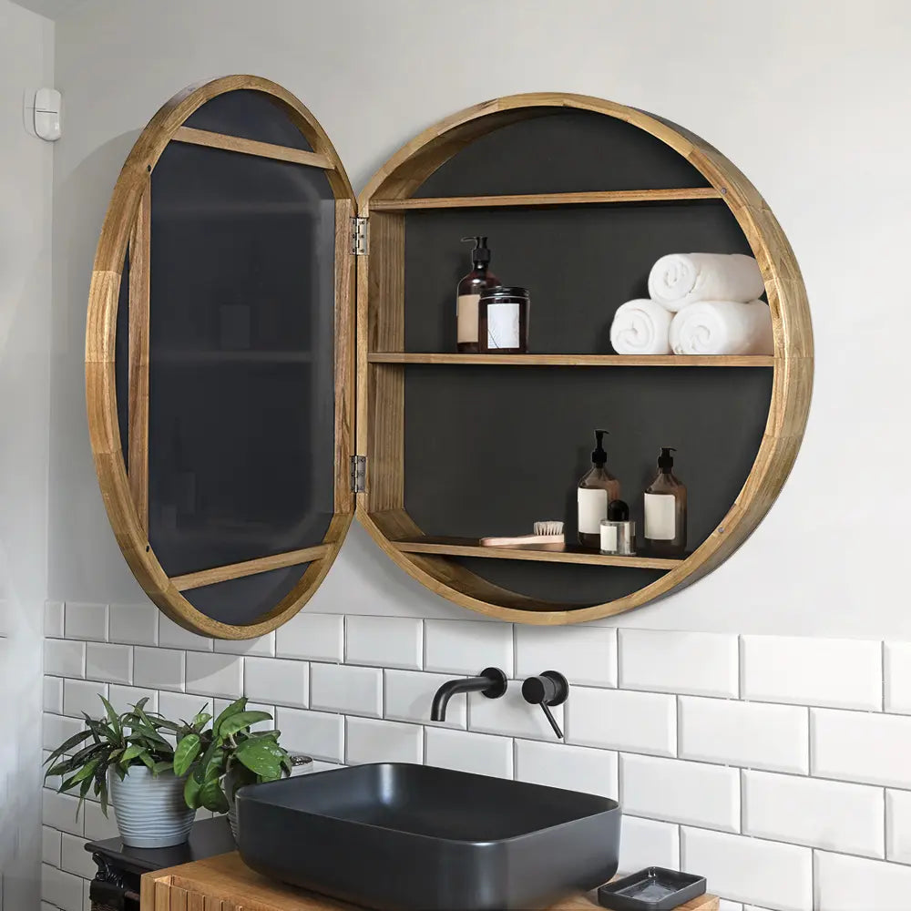 Sofie 800mm Round Wall-Mounted Mirror Bathroom Cabinet