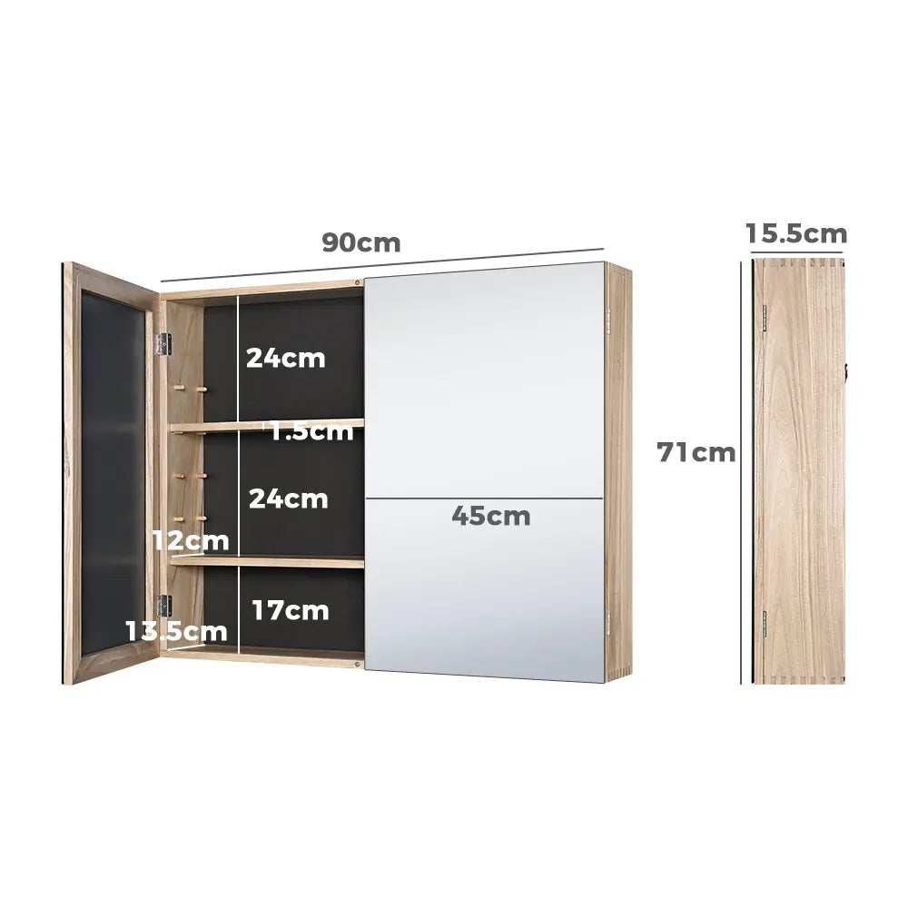 Sofie Rectangle Wall-Mounted Mirror Bathroom Cabinet