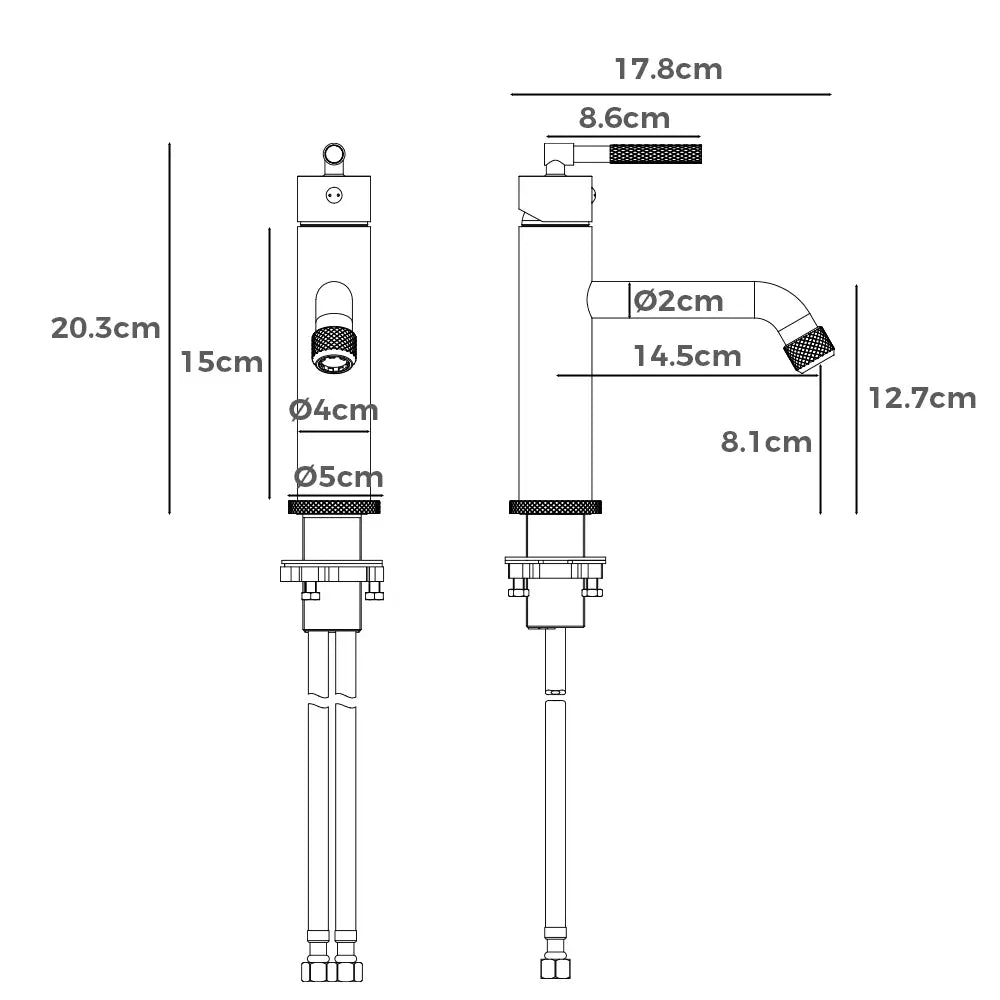 Xavier Stainless Steel Curved Basin Mixer