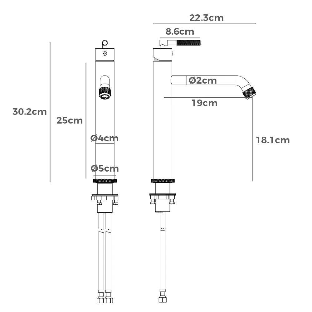 Xavier Stainless Steel Mid Rise Basin Mixer