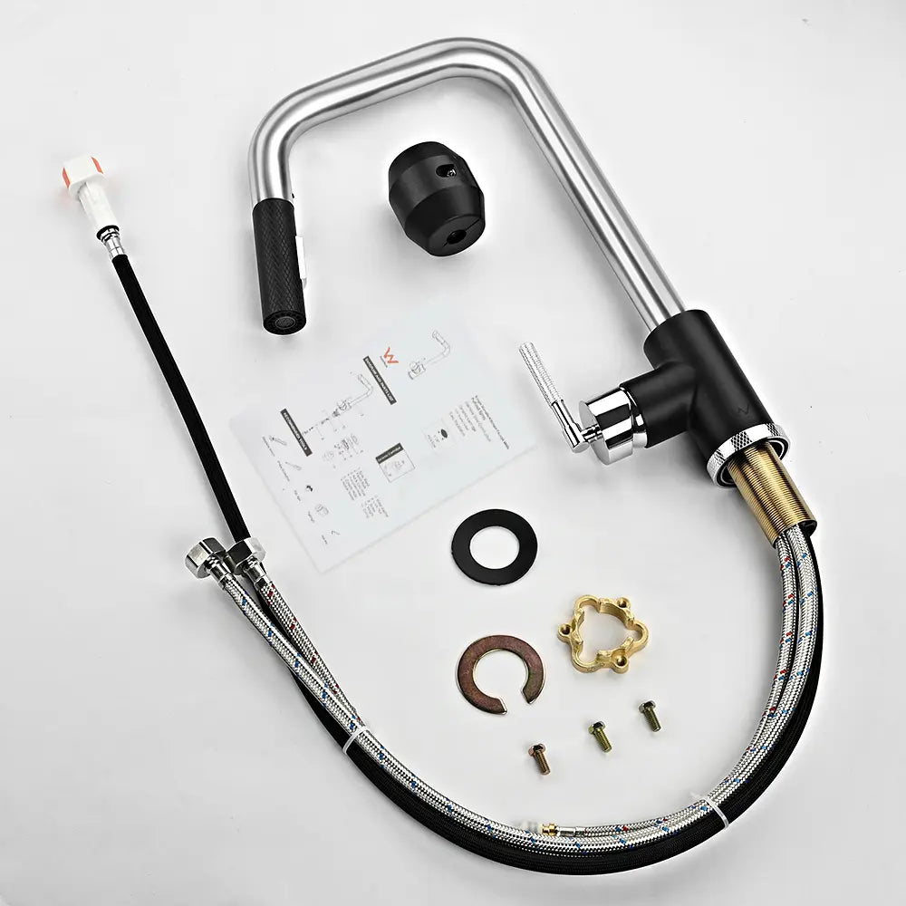Kiko Square Pull Out Sink Mixer Tap Chrome