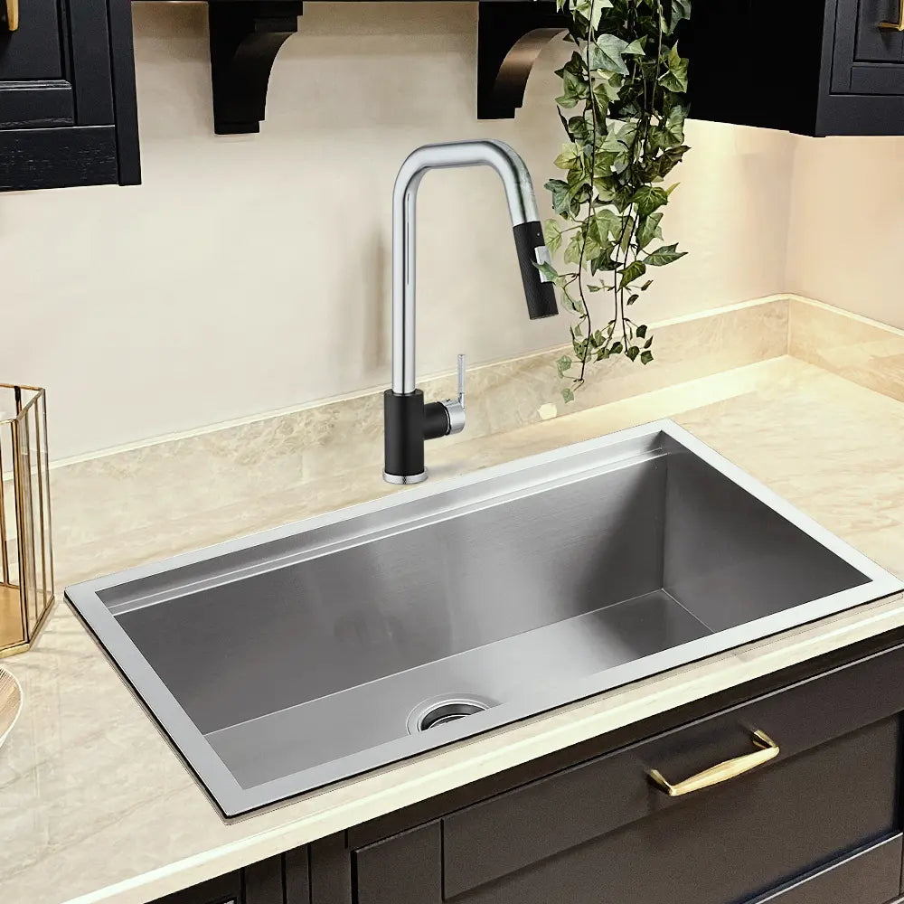 Kiko Square Pull Out Sink Mixer Tap Chrome