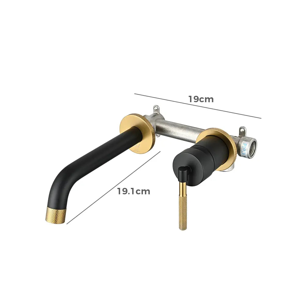 Polished 191mm Wall Mounted Basin Spout & Mixer Tap Set