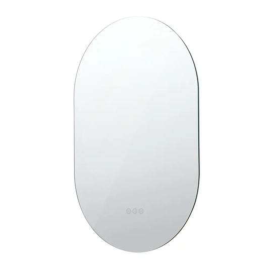 Bathroom LED Lighted Wall Mirror Frameless Oval Backlit Round Corners