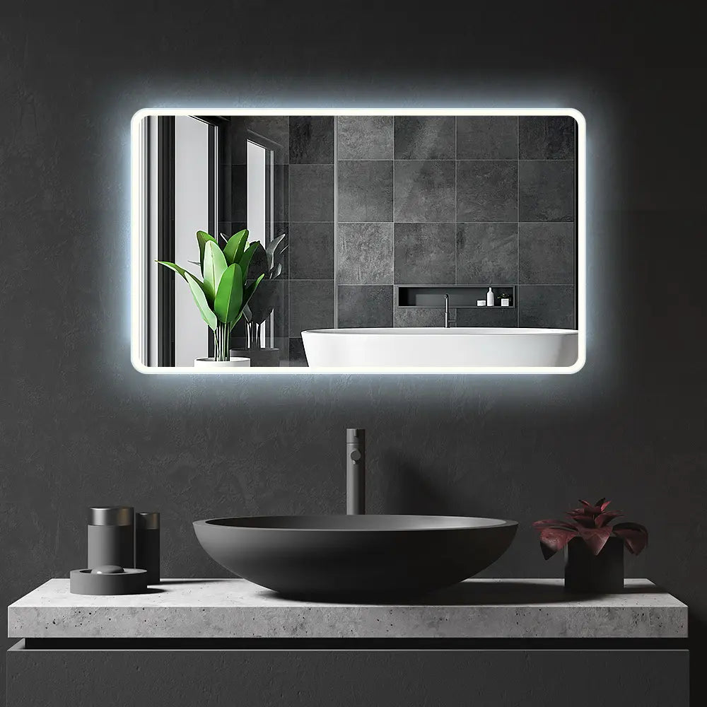Aura Rectangular LED Bathroom Mirror - Backlit