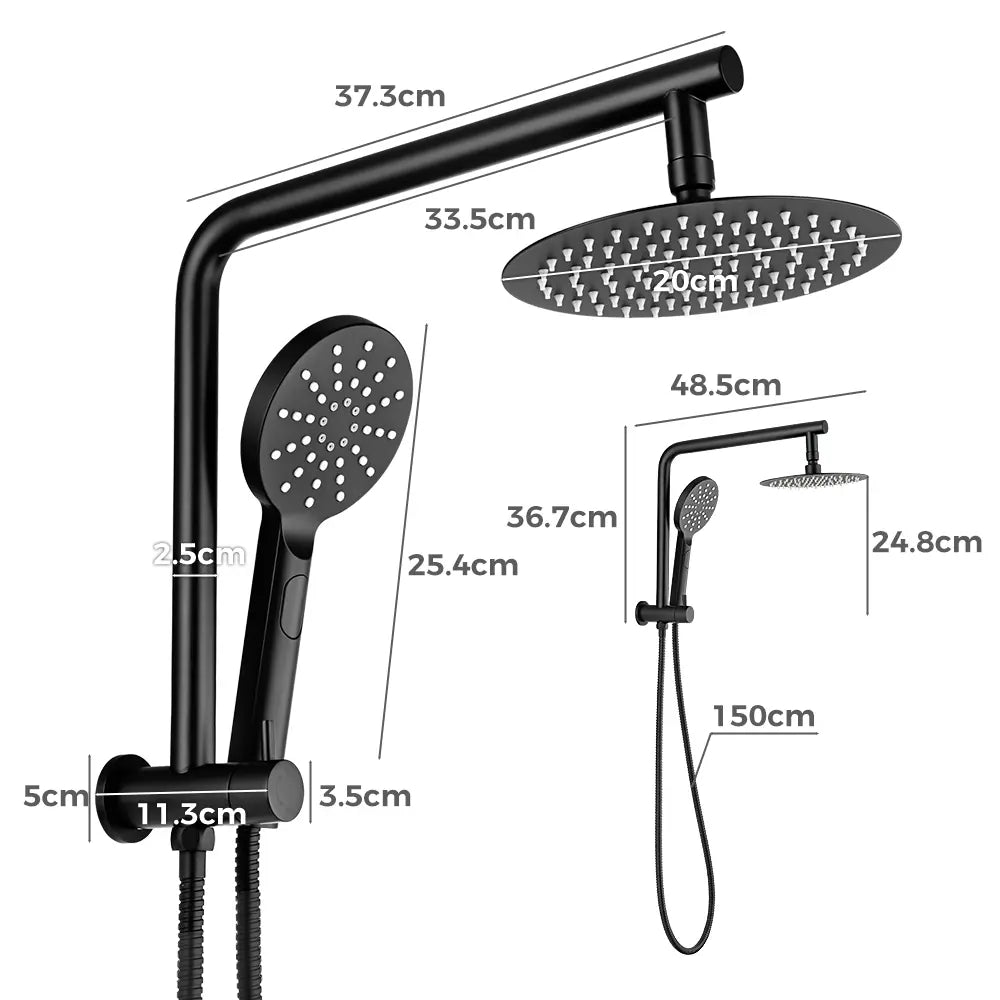 Declan Round Short Twin Shower Mixer Set