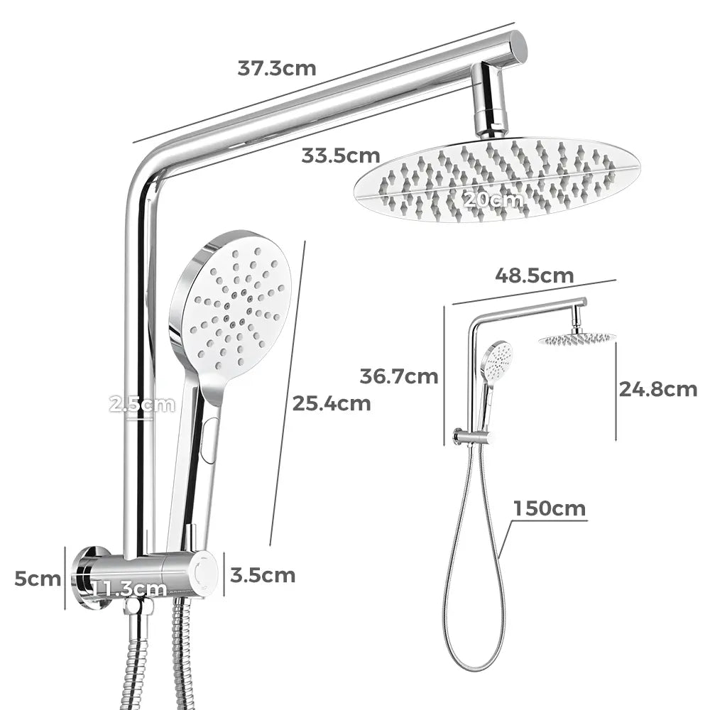 Declan Round Short Twin Shower Mixer Set