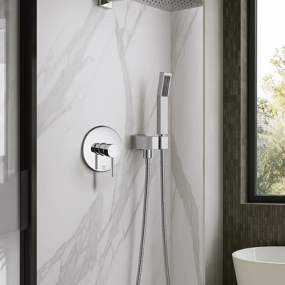 Round Euro Shower & Bath Mixer Diverter