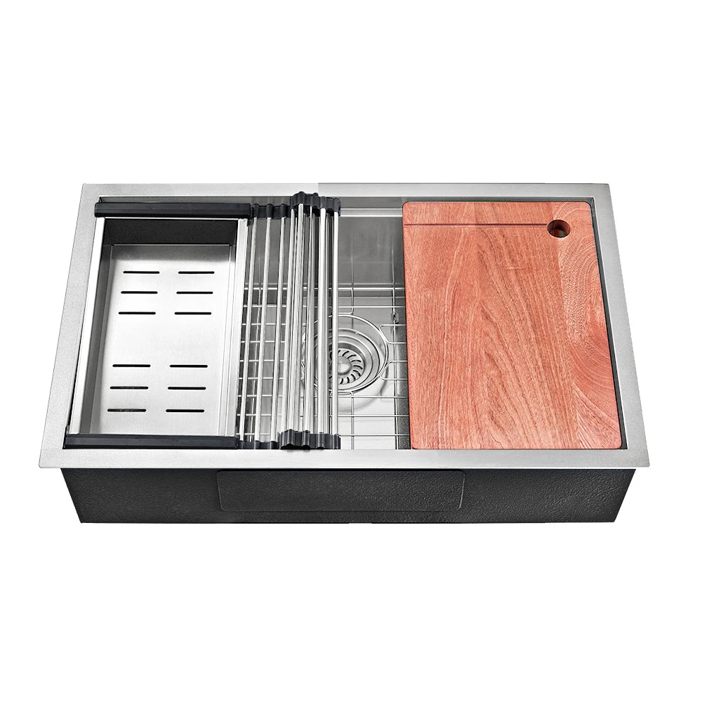 Sima 750x450mm Single Bowl Kitchen Sink 6Pc Workstation