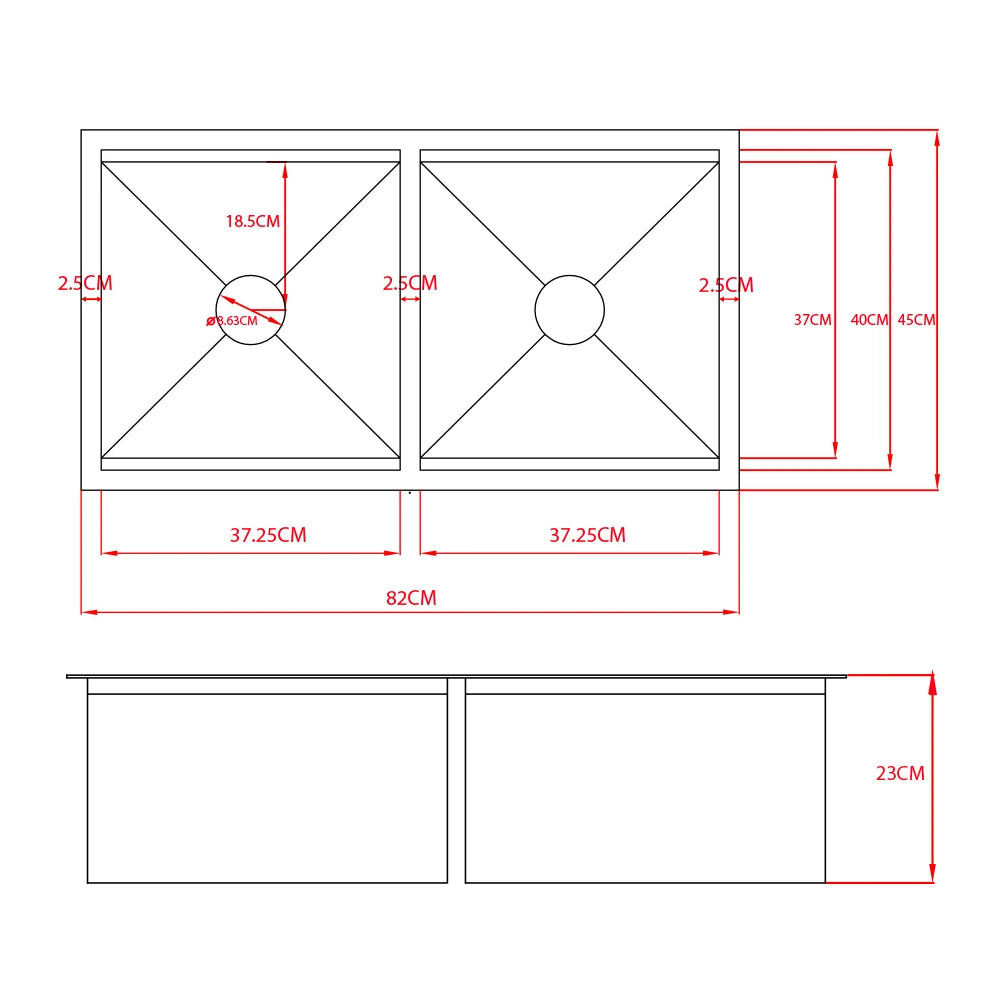 Sima 820x450mm Double Bowl Kitchen Sink 7Pc Workstation