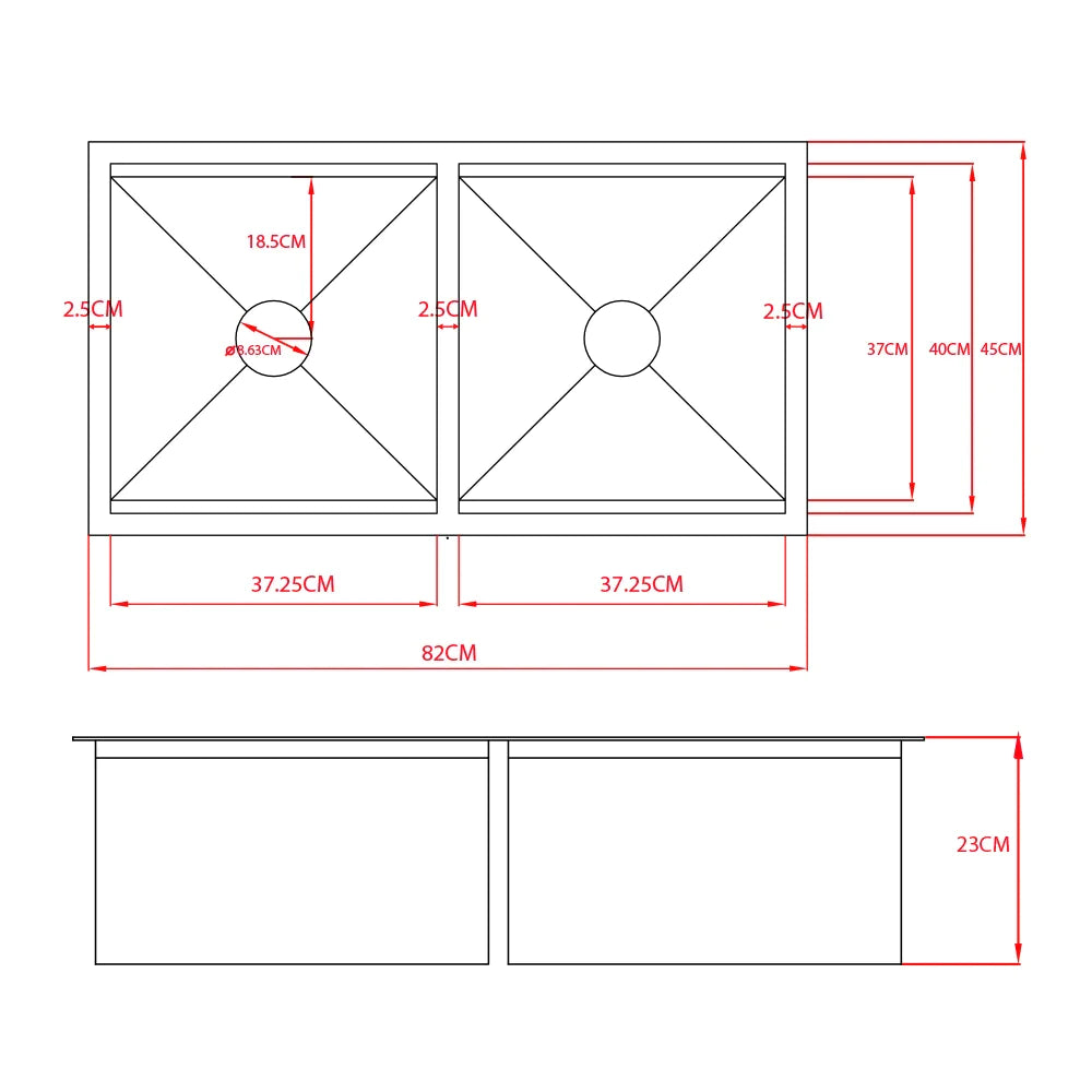 Multi-functional Sima-X double bowl kitchen sink dimensions