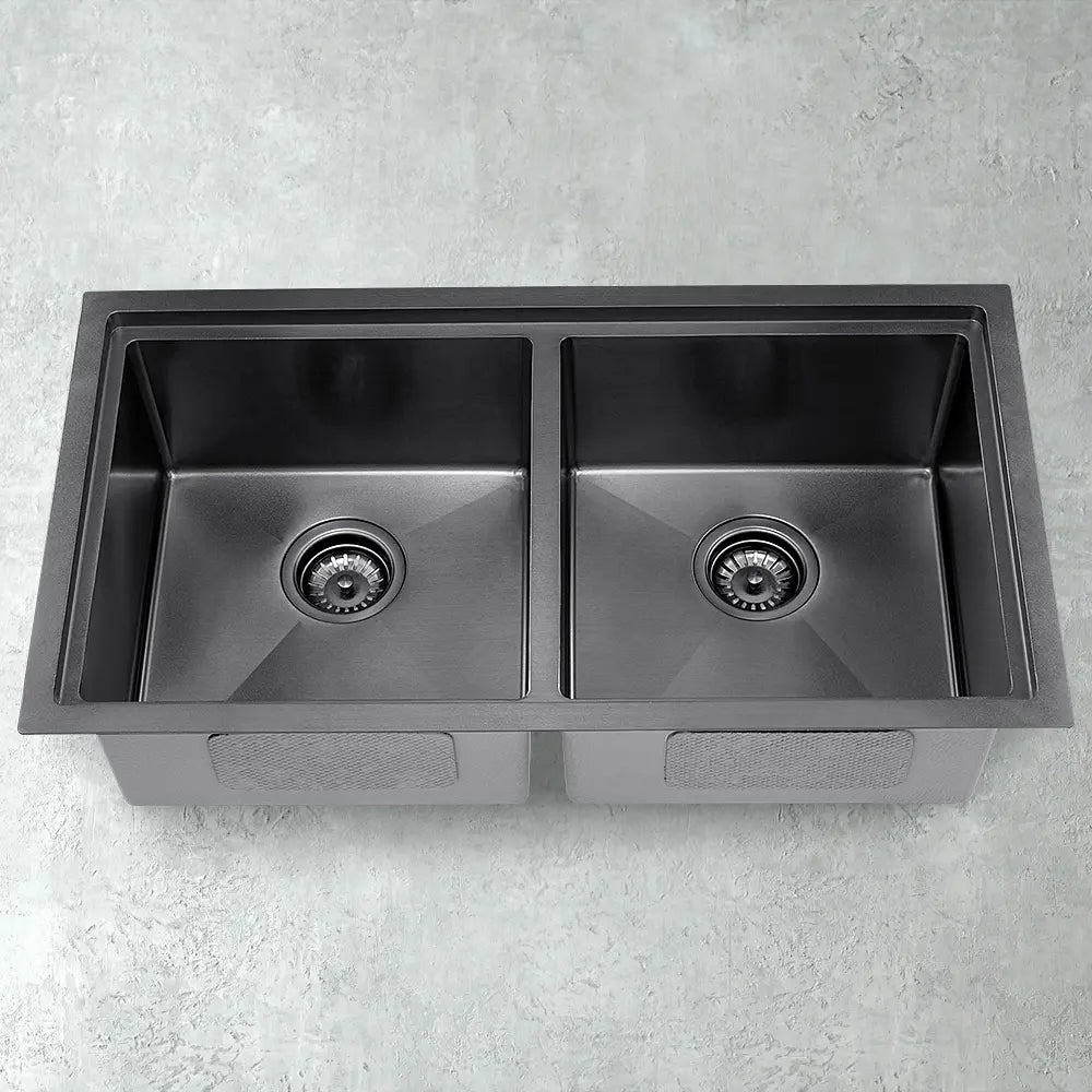 Sima-Plus 820x450mm Double Bowl Kitchen Sink 8Pc Workstation