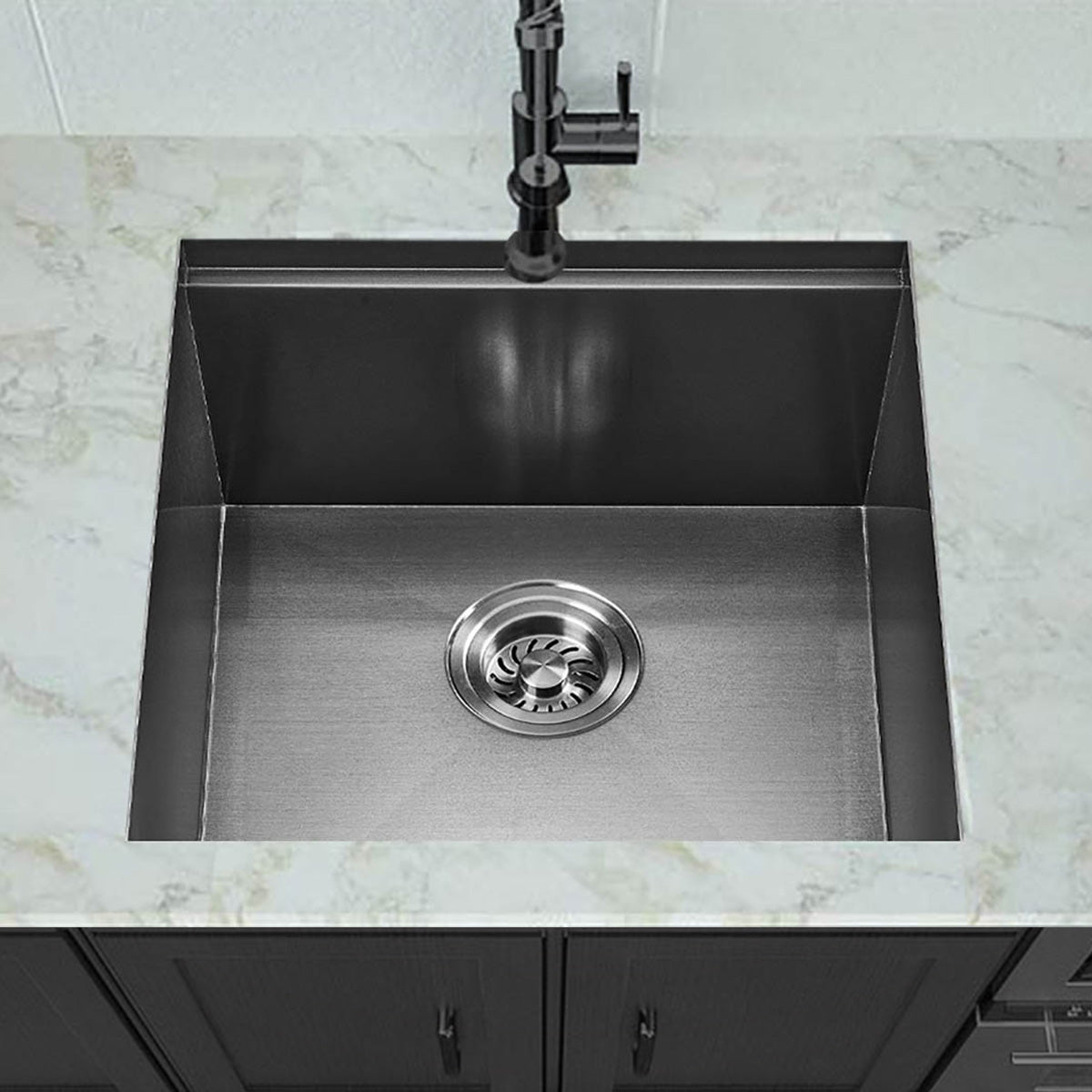 Sima 450x450mm Single Bowl Kitchen Sink 6Pc Workstation