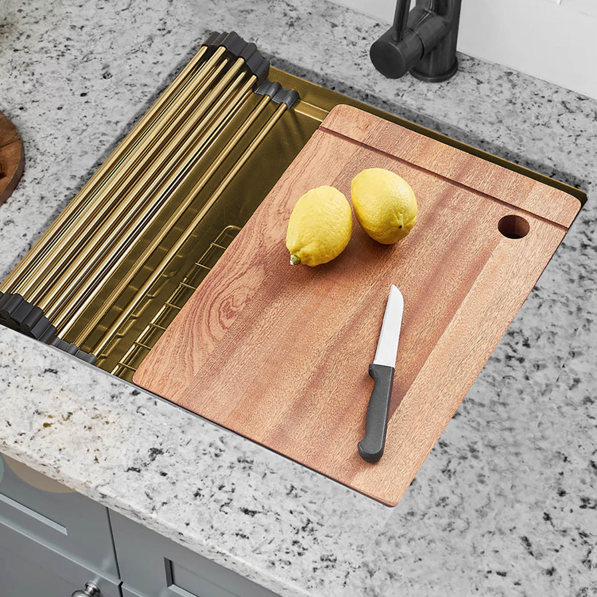 Sima 450x450mm Single Bowl Kitchen Sink 6Pc Workstation