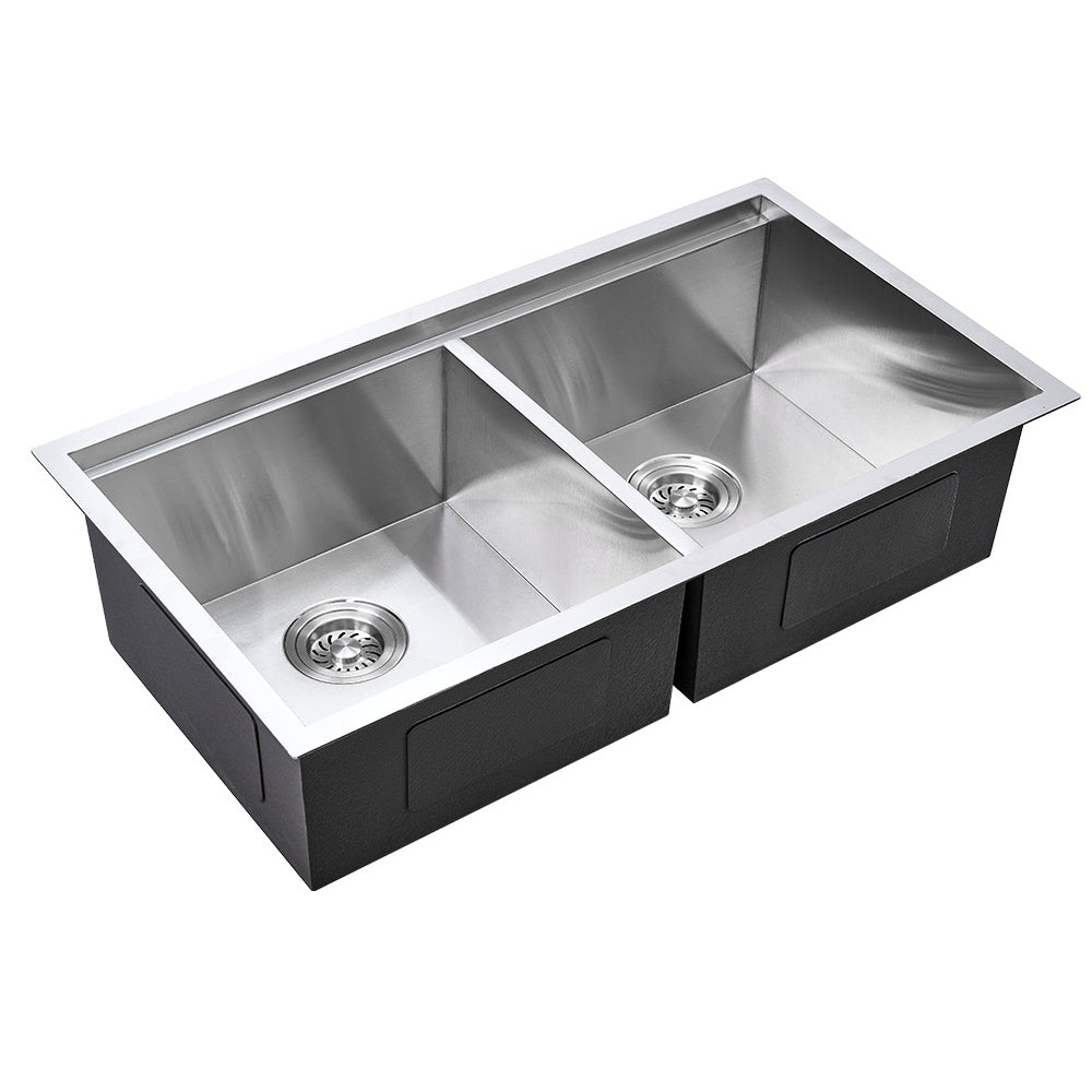 Sima 750x450mm Double Bowl Kitchen Sink 7Pc Workstation
