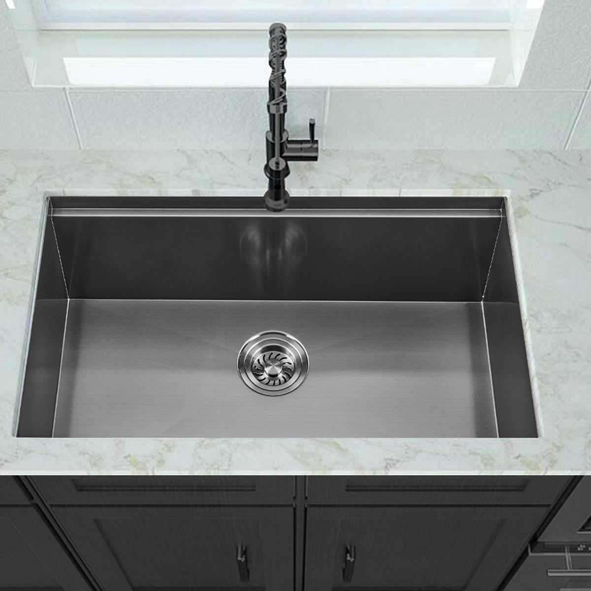 Sima-X 750x450mm Single Bowl Kitchen Sink 6Pc Workstation