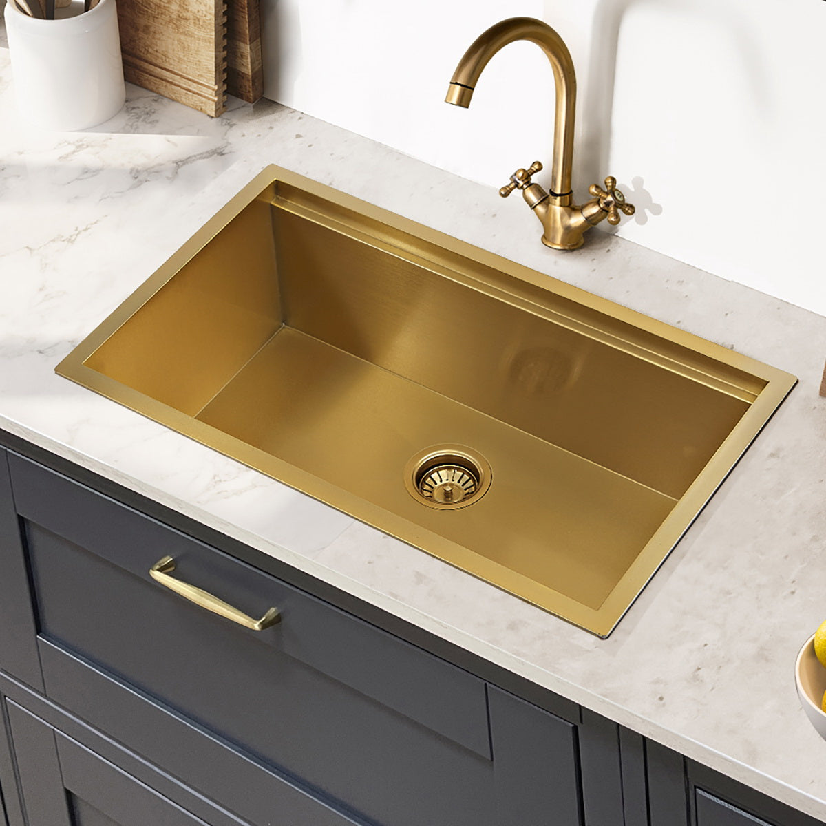Sima 750x450mm Single Bowl Kitchen Sink 6Pc Workstation