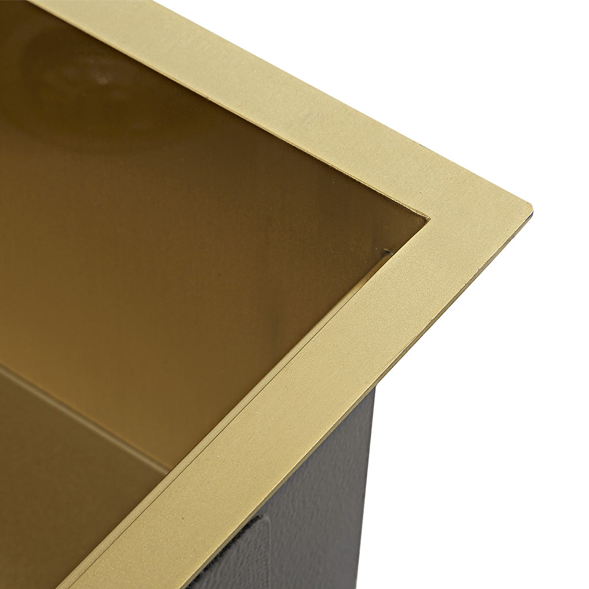 Side view of Sima-X 750x450mm sink in gold