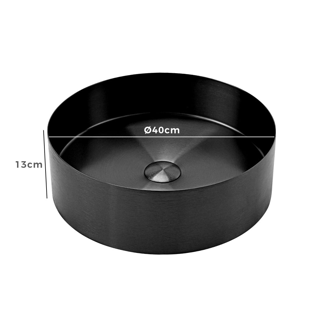 Sima-X 400x400mm Single Round Bowl Kitchen Sink Basin Workstation