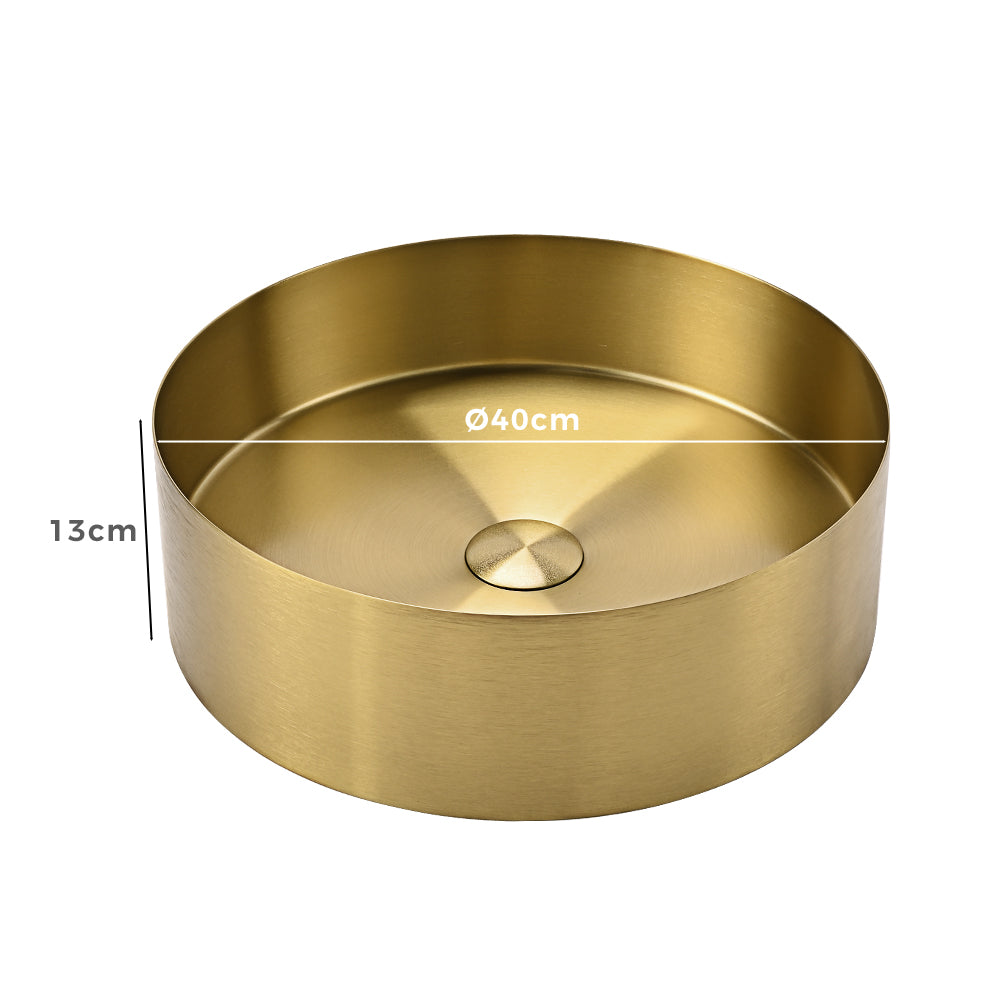 Sima-X 400x400mm Single Round Bowl Kitchen Sink Basin Workstation