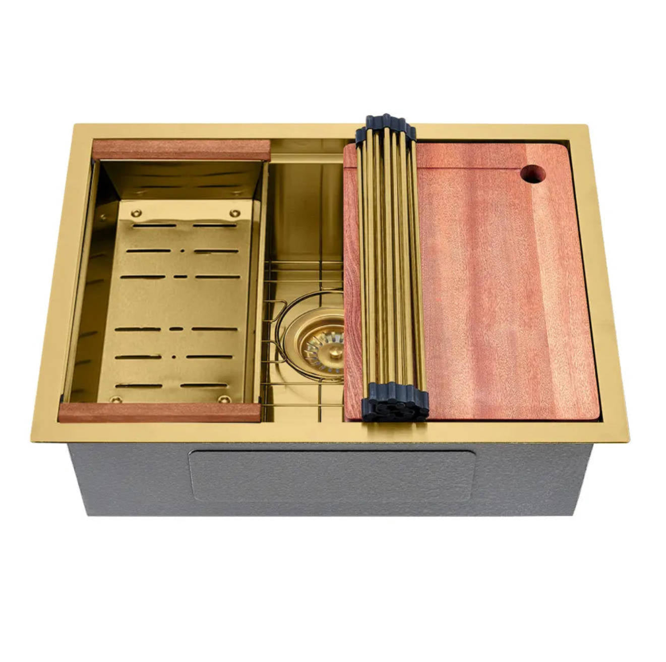 Sima-V 600x450mm Single Bowl Kitchen Sink 6Pc Workstation