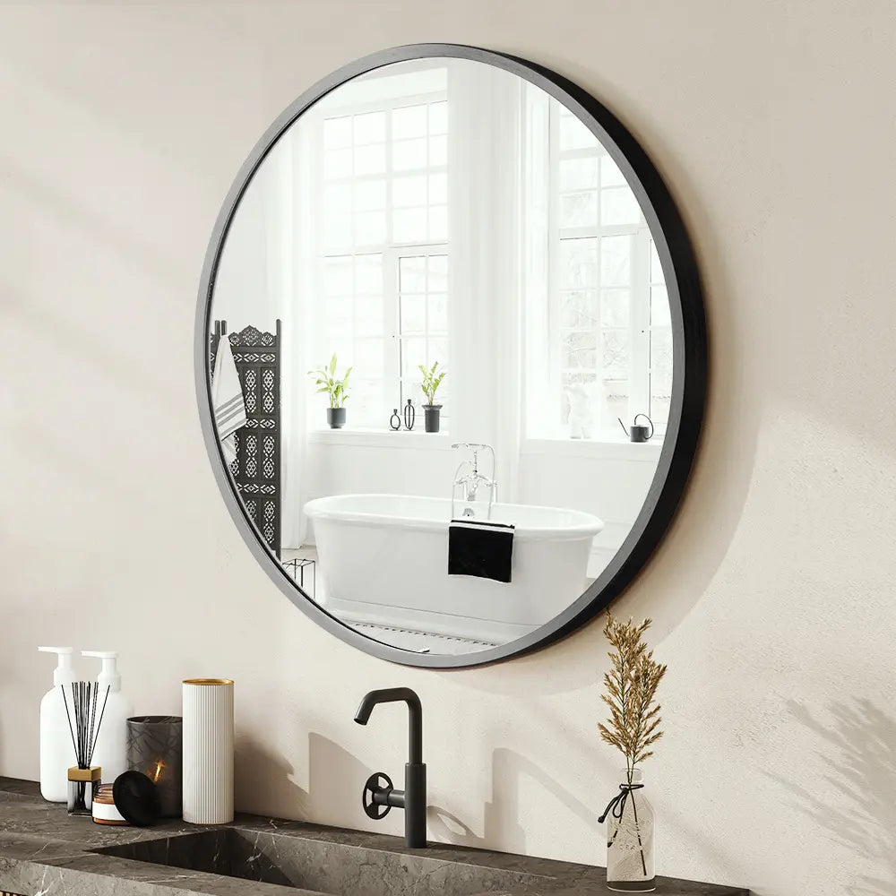 Bathroom Vanity Wall Mirror Round Aluminium Frame