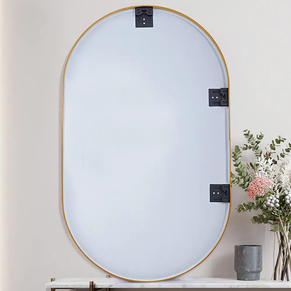 Bathroom Vanity Wall Mirror Oval Aluminium Frame 500MM x 1000MM