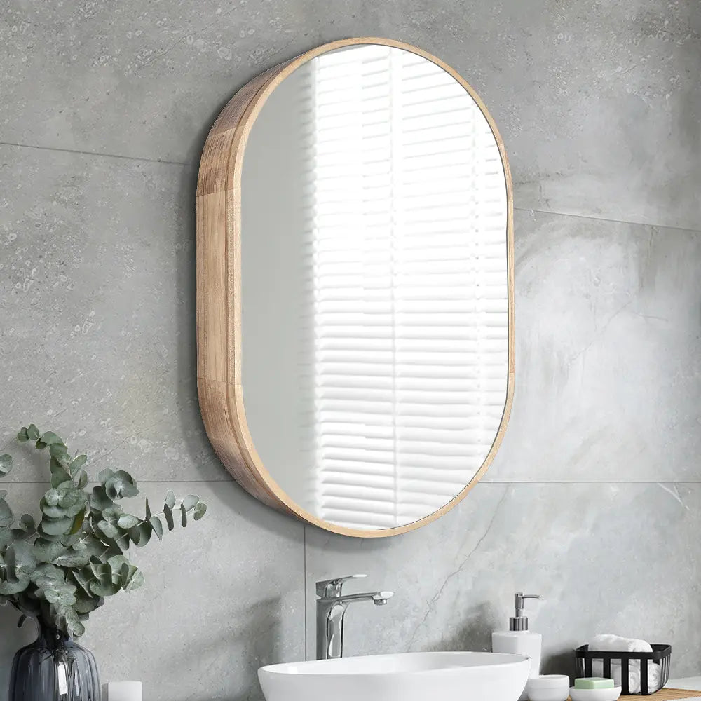 Sofie 450mm Oval Wall-Mounted Mirror Bathroom Cabinet