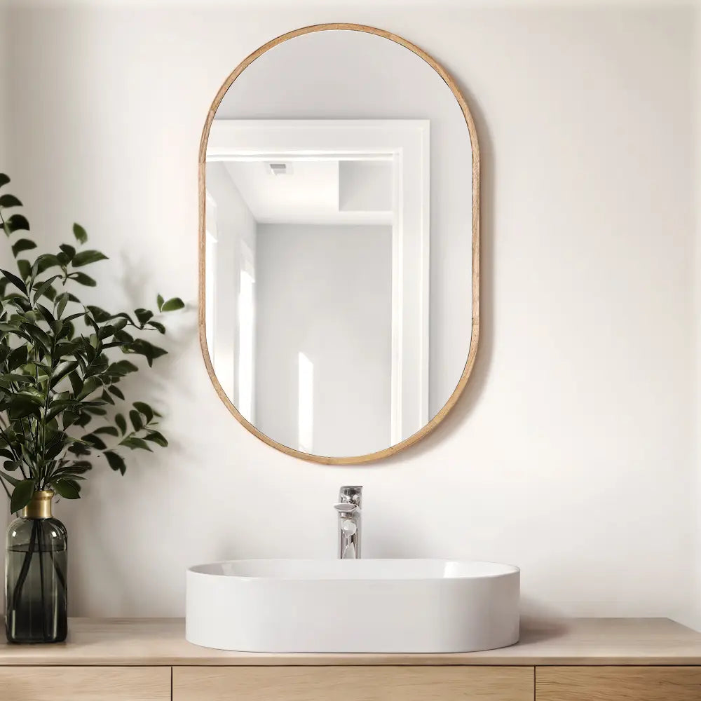 Sofie 450mm Oval Wall-Mounted Mirror Bathroom Cabinet