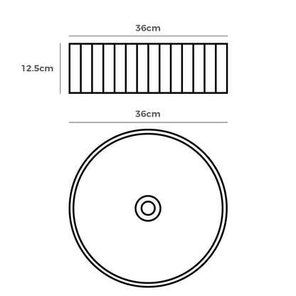 Kiora 360mm White Round Ceramic Above Counter Basin
