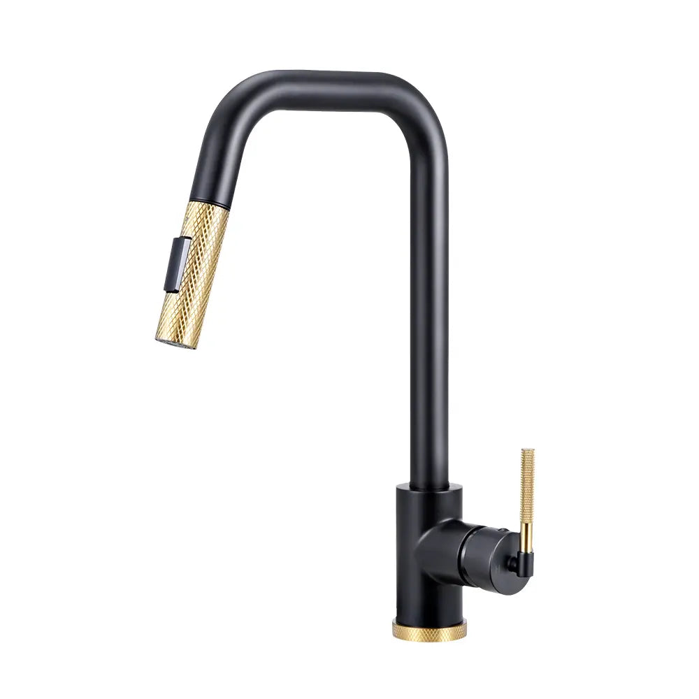 Kiko Square Pull Out Sink Mixer Tap Matte Black