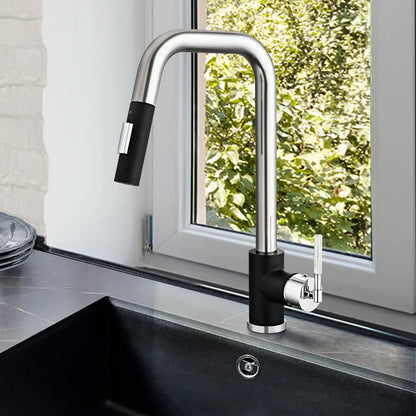 Kiko Square Pull Out Sink Mixer Tap Chrome