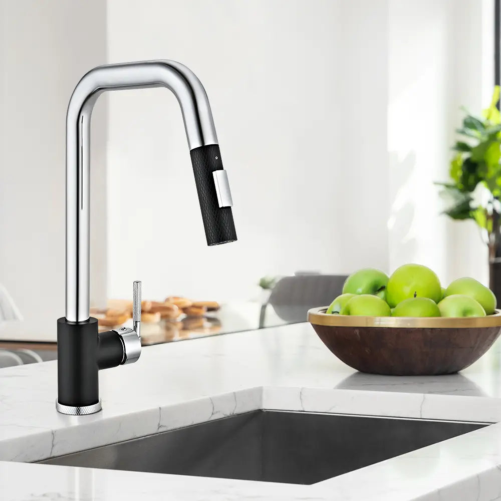 Kiko Square Pull Out Sink Mixer Tap Chrome