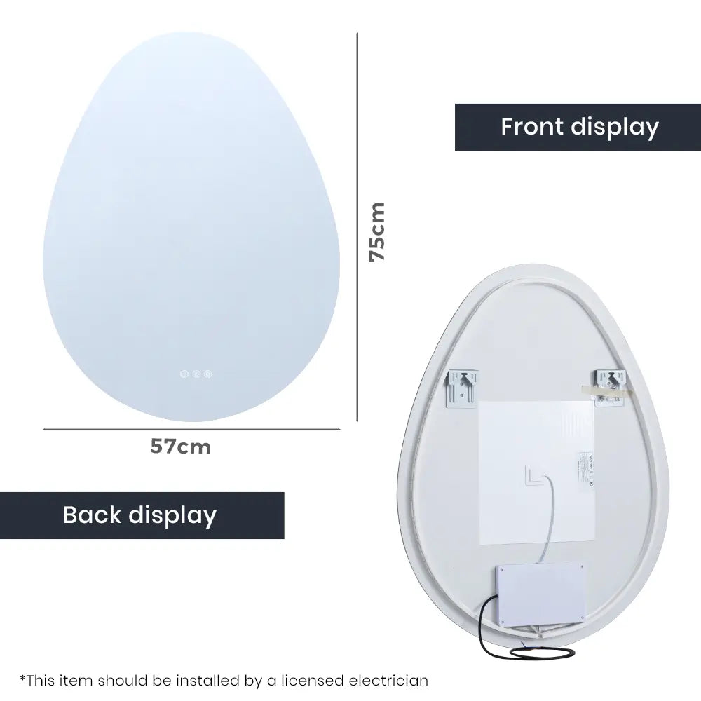 Bathroom LED Wall Mirror Frameless Water Drop Backlit