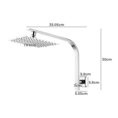 Square Gooseneck Shower Arm & Head