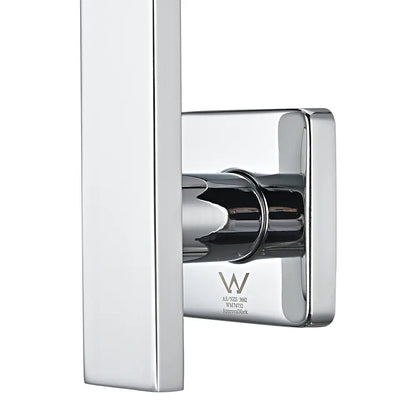 Chrome square wall-mounted shower arm with WaterMark certification