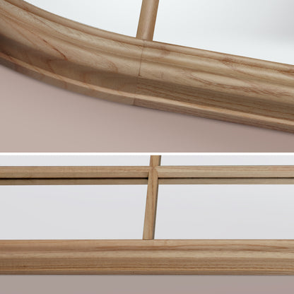 Close-up of wooden flooring with a focus on texture and grain.