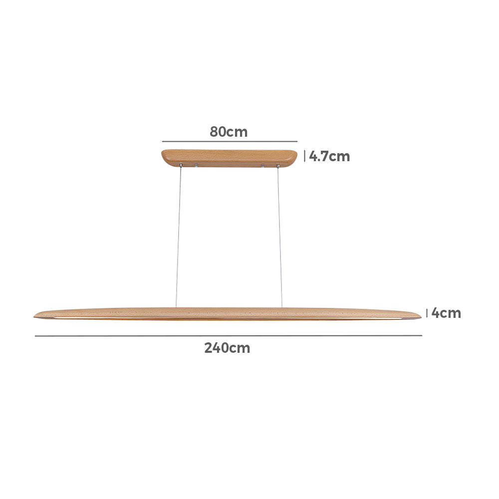 Weyra Beech Wood Pendant Light Timber Linear Light