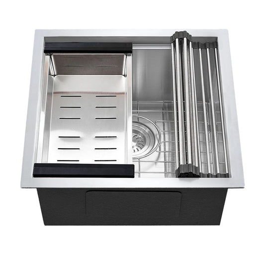Sima 450x450mm Single Bowl Kitchen Sink 6Pc Workstation