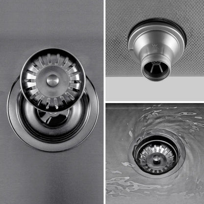 Sima-V 820x450mm Double Bowl Kitchen Sink 8Pc Workstation