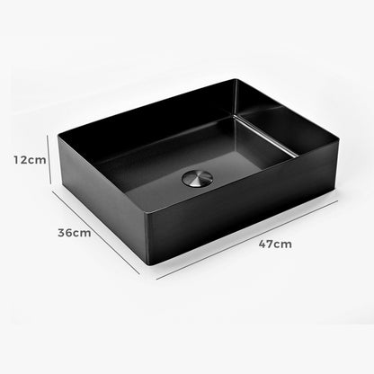 Sima-X 470x360mm Single Rectangular Bowl Kitchen Sink Basin Workstation