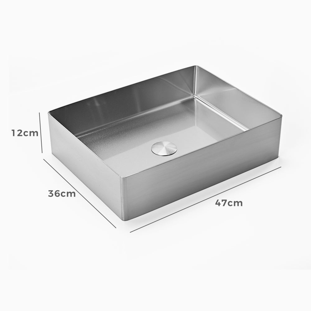 Sima-X 470x360mm Single Rectangular Bowl Kitchen Sink Basin Workstation