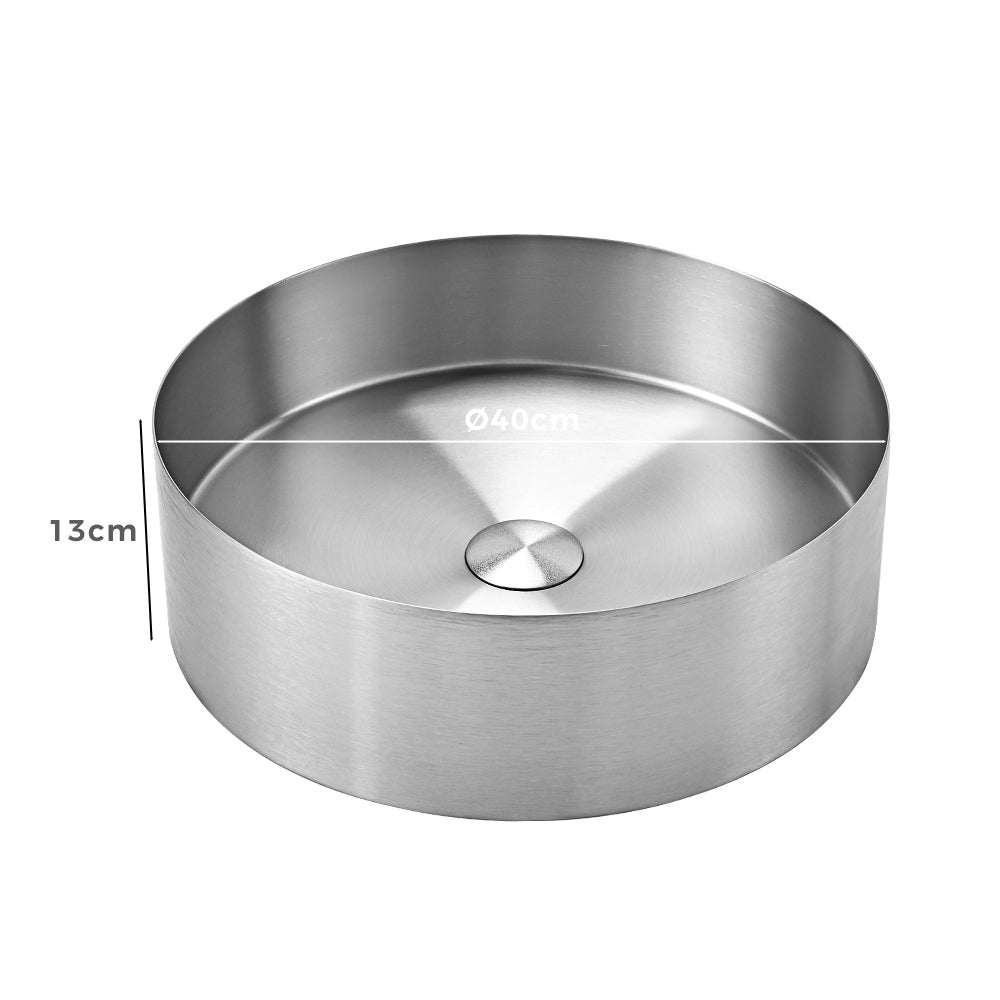 Sima-X 400x400mm Single Round Bowl Kitchen Sink Basin Workstation