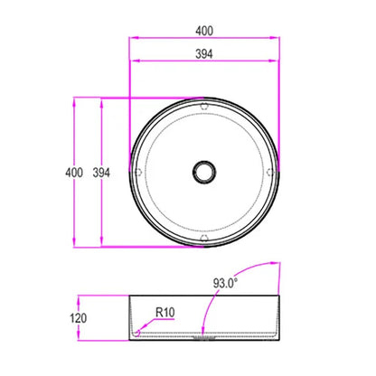 Sima-X 400x400mm Single Round Bowl Kitchen Sink Basin Workstation